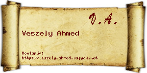 Veszely Ahmed névjegykártya